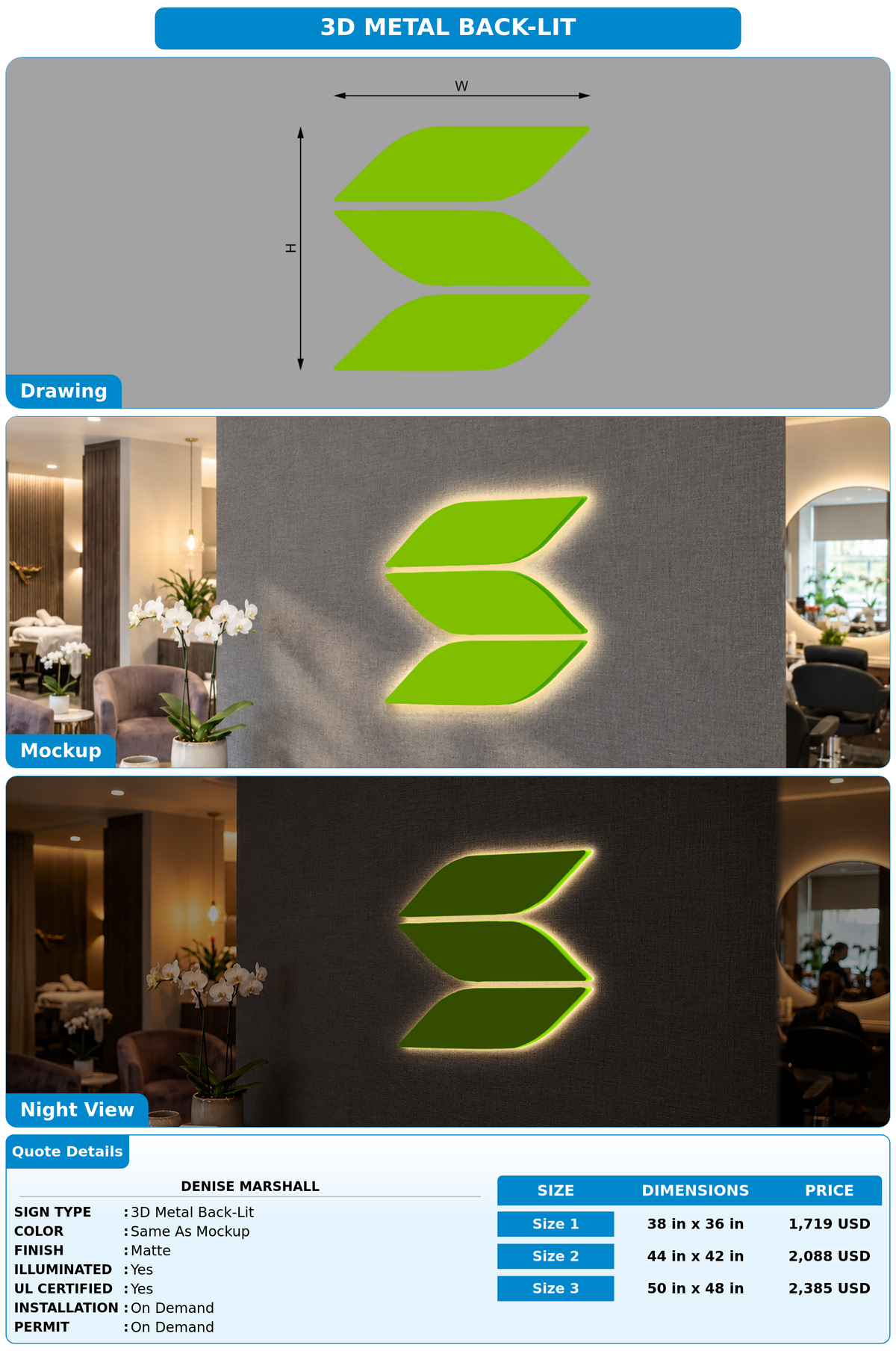 CUSTOM MOCKUP SIGN FOR Denise Marshall