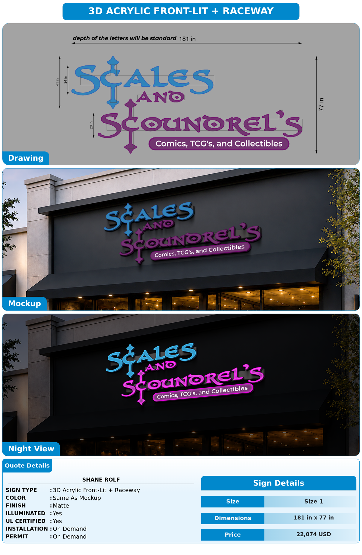 CUSTOM MOCKUP SIGN FOR Shane Rolf