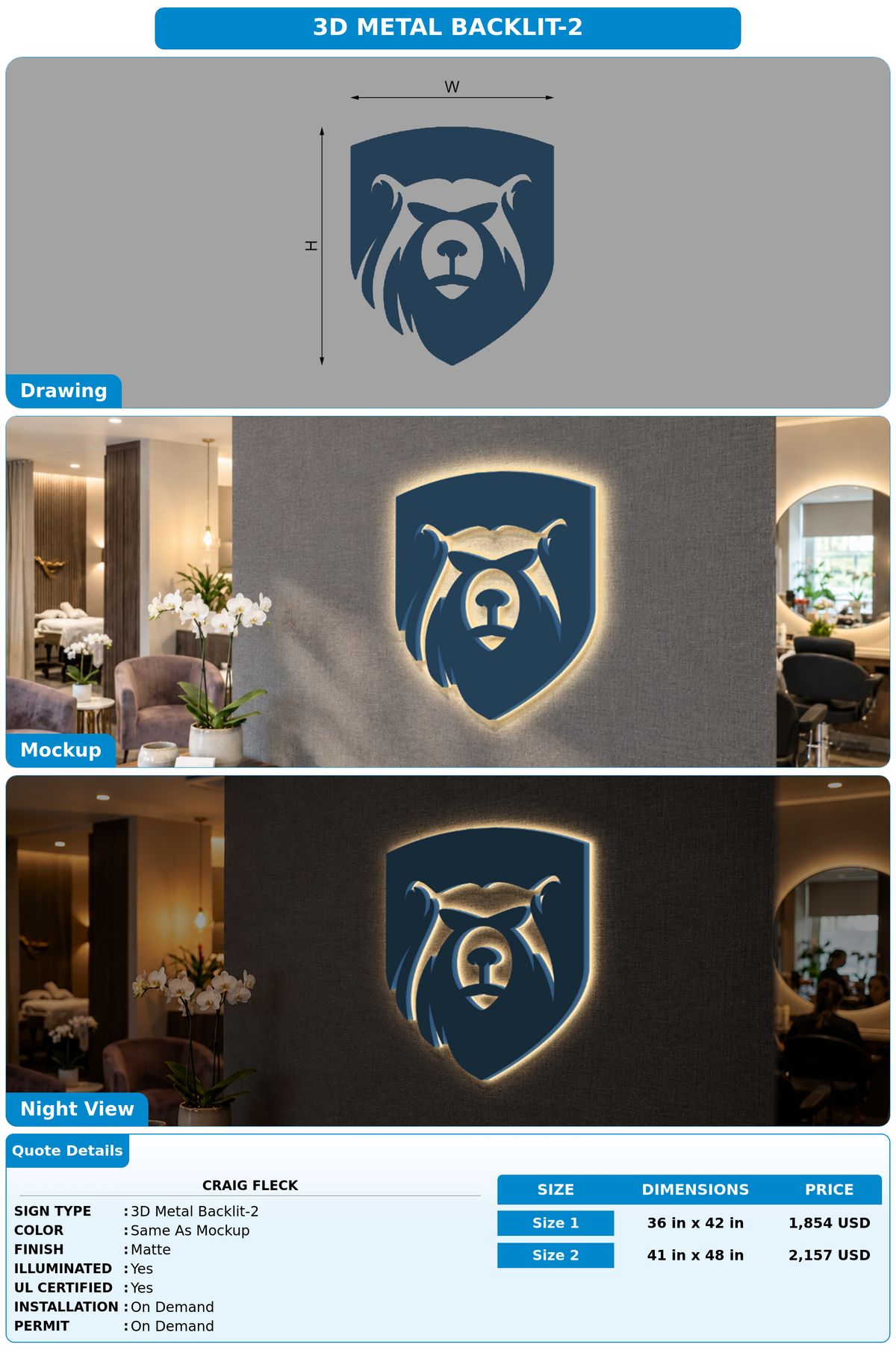 CUSTOM MOCKUP SIGN FOR Craig Fleck