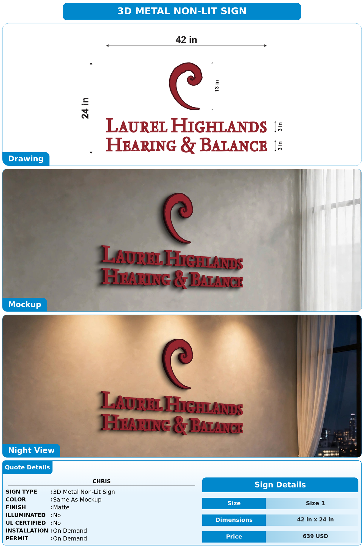 CUSTOM MOCKUP SIGN FOR Chris