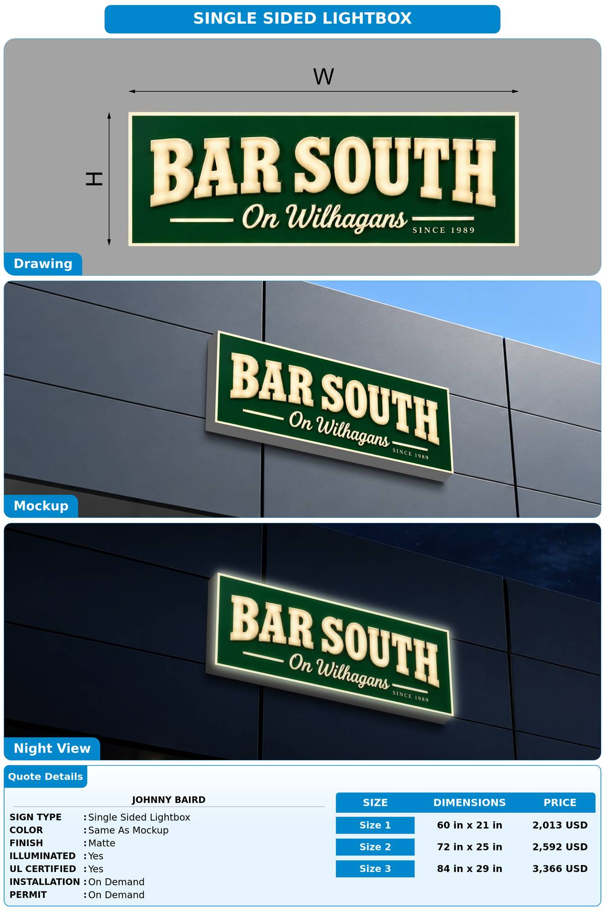 CUSTOM MOCKUP SIGN FOR Johnny Baird
