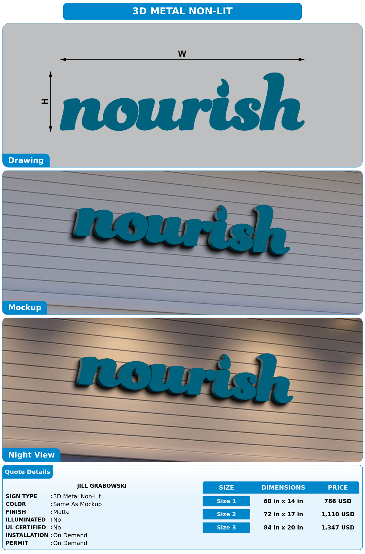 CUSTOM MOCKUP SIGN FOR Jill Grabowski