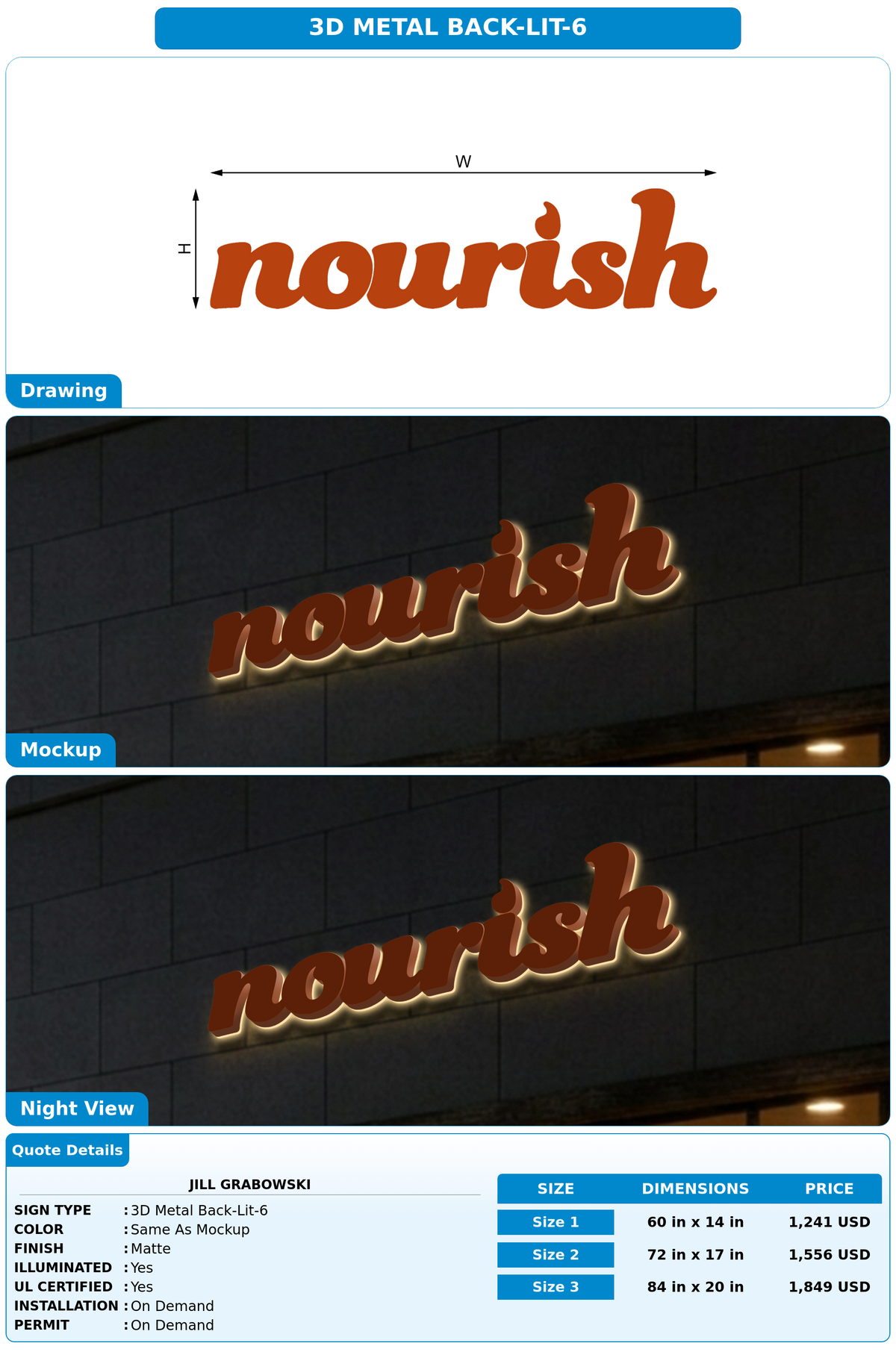 CUSTOM MOCKUP SIGN FOR Jill Grabowski