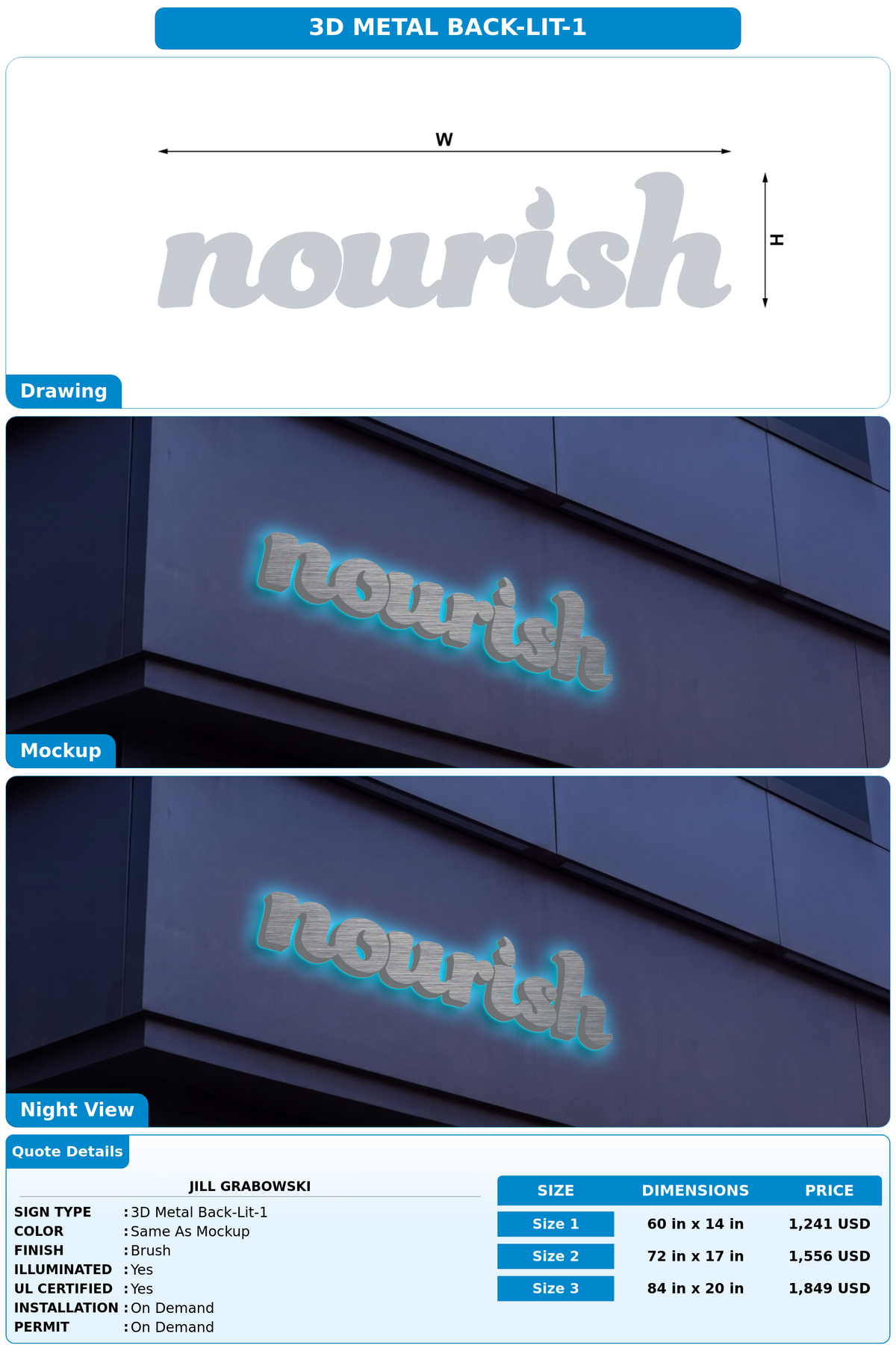 CUSTOM MOCKUP SIGN FOR Jill Grabowski