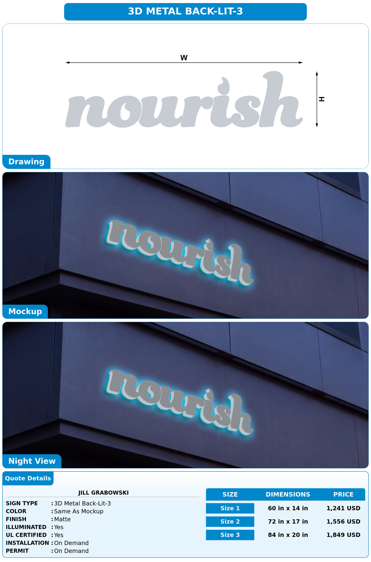 CUSTOM MOCKUP SIGN FOR Jill Grabowski