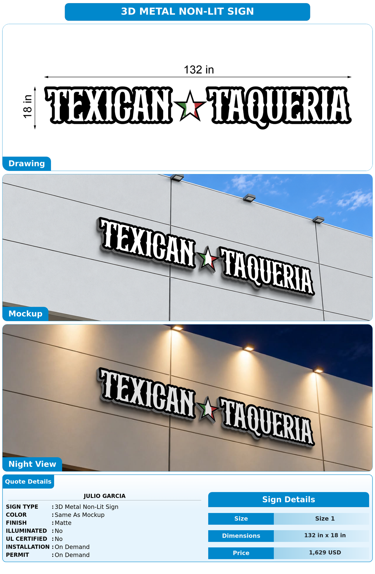 CUSTOM MOCKUP SIGN FOR Julio Garcia