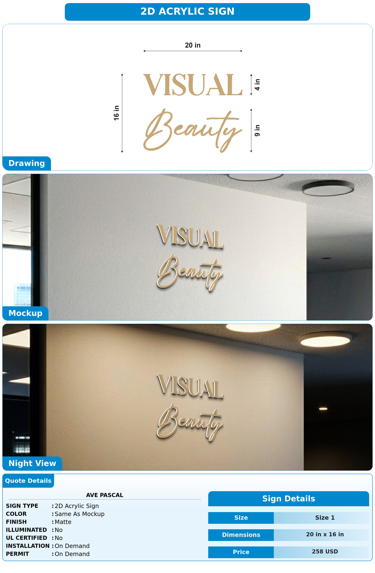 CUSTOM MOCKUP SIGN FOR Ave Pascal