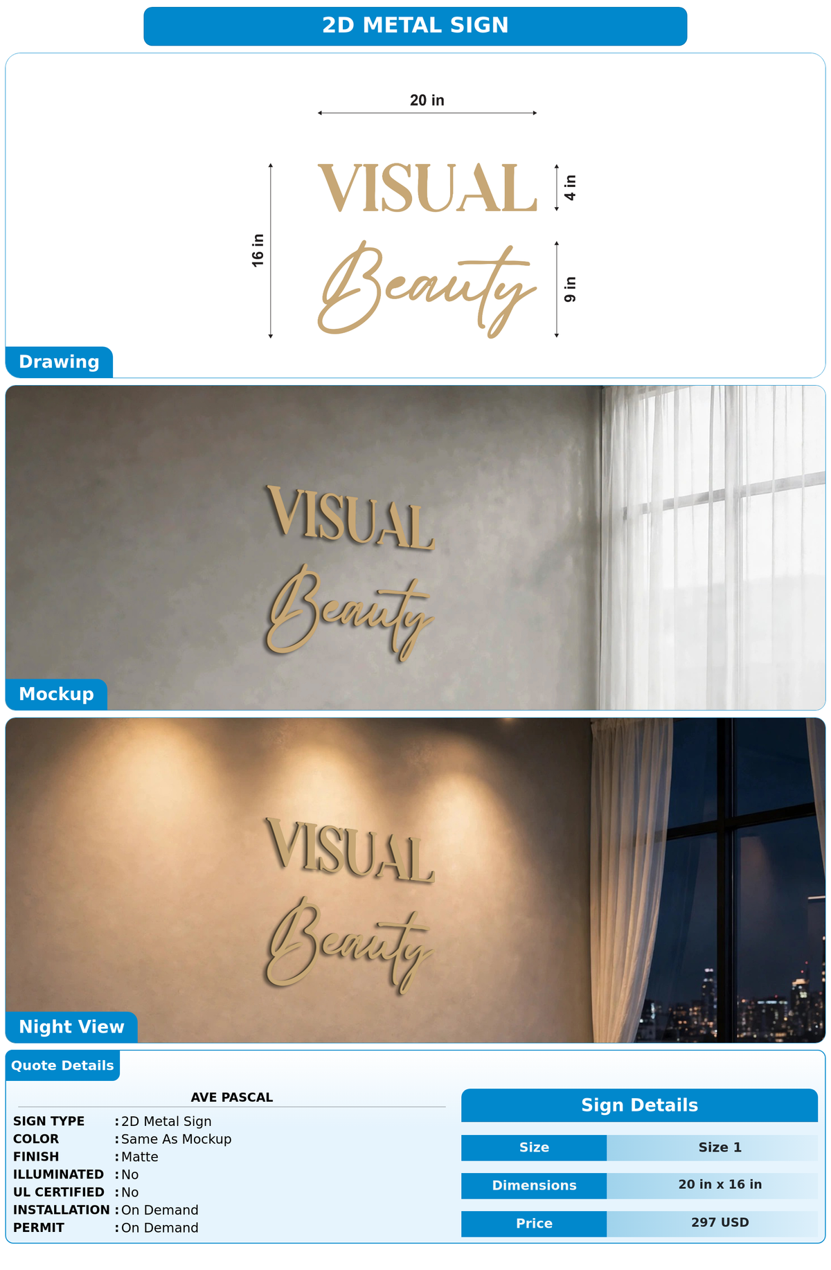 CUSTOM MOCKUP SIGN FOR Ave Pascal