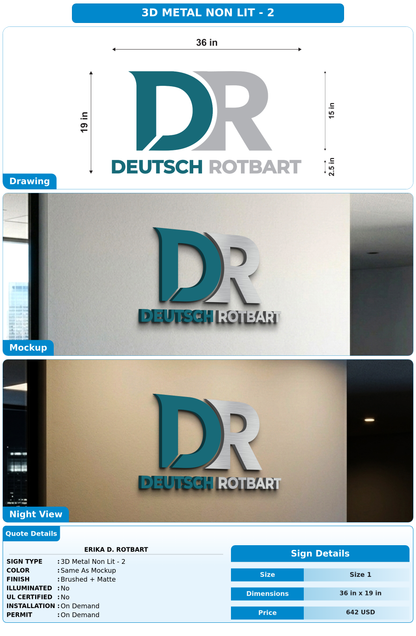 CUSTOM MOCKUP SIGN FOR Erika D. Rotbart