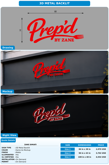 CUSTOM MOCKUP SIGN FOR Zane Dimiati