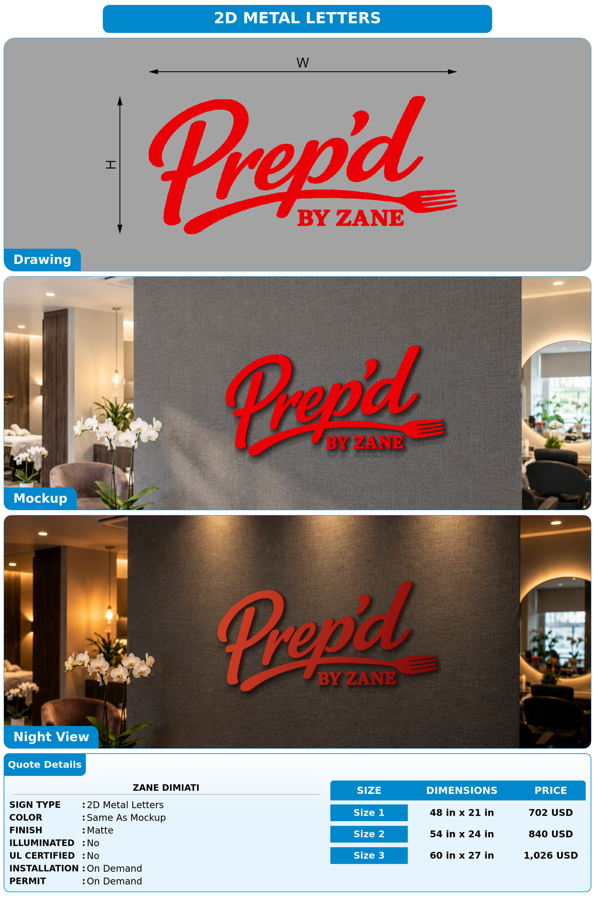 CUSTOM MOCKUP SIGN FOR Zane Dimiati