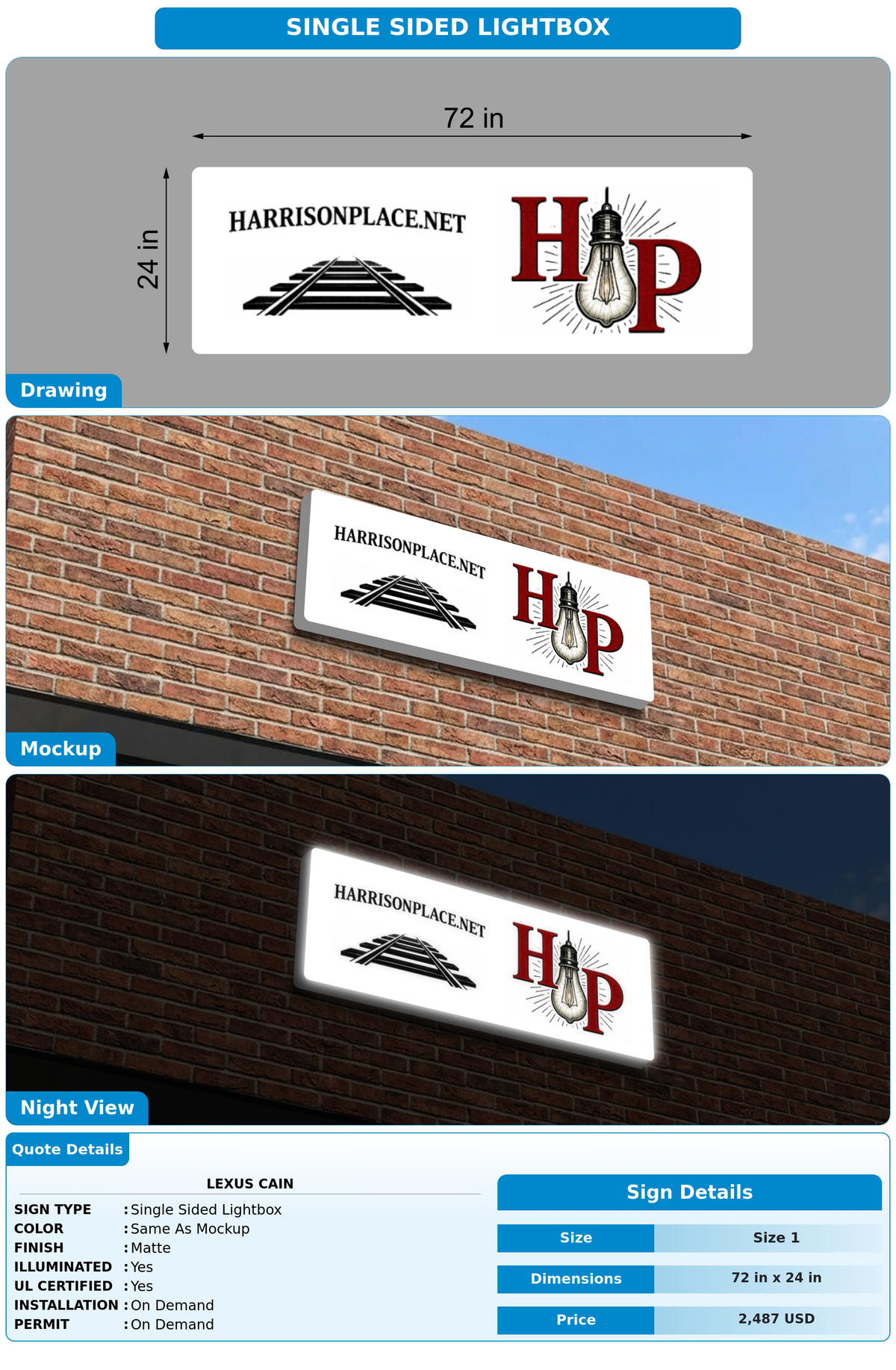 CUSTOM MOCKUP SIGN FOR Lexus Cain