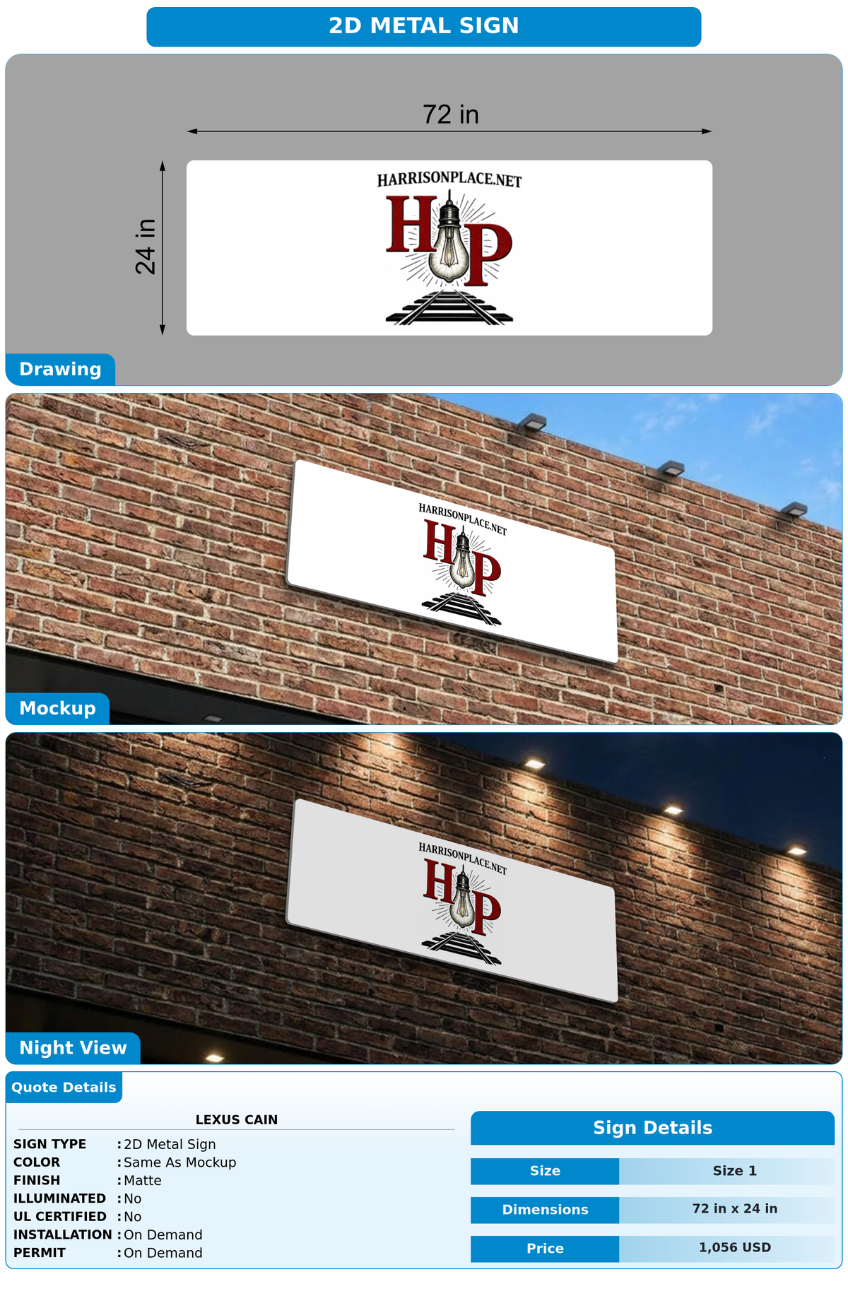 CUSTOM MOCKUP SIGN FOR Lexus Cain