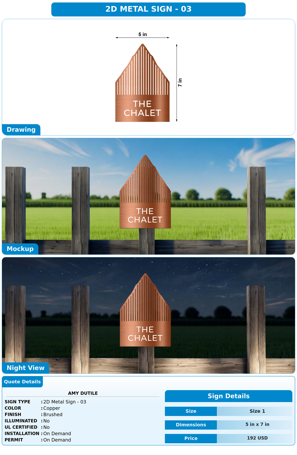 CUSTOM MOCKUP SIGN FOR Amy Dutile