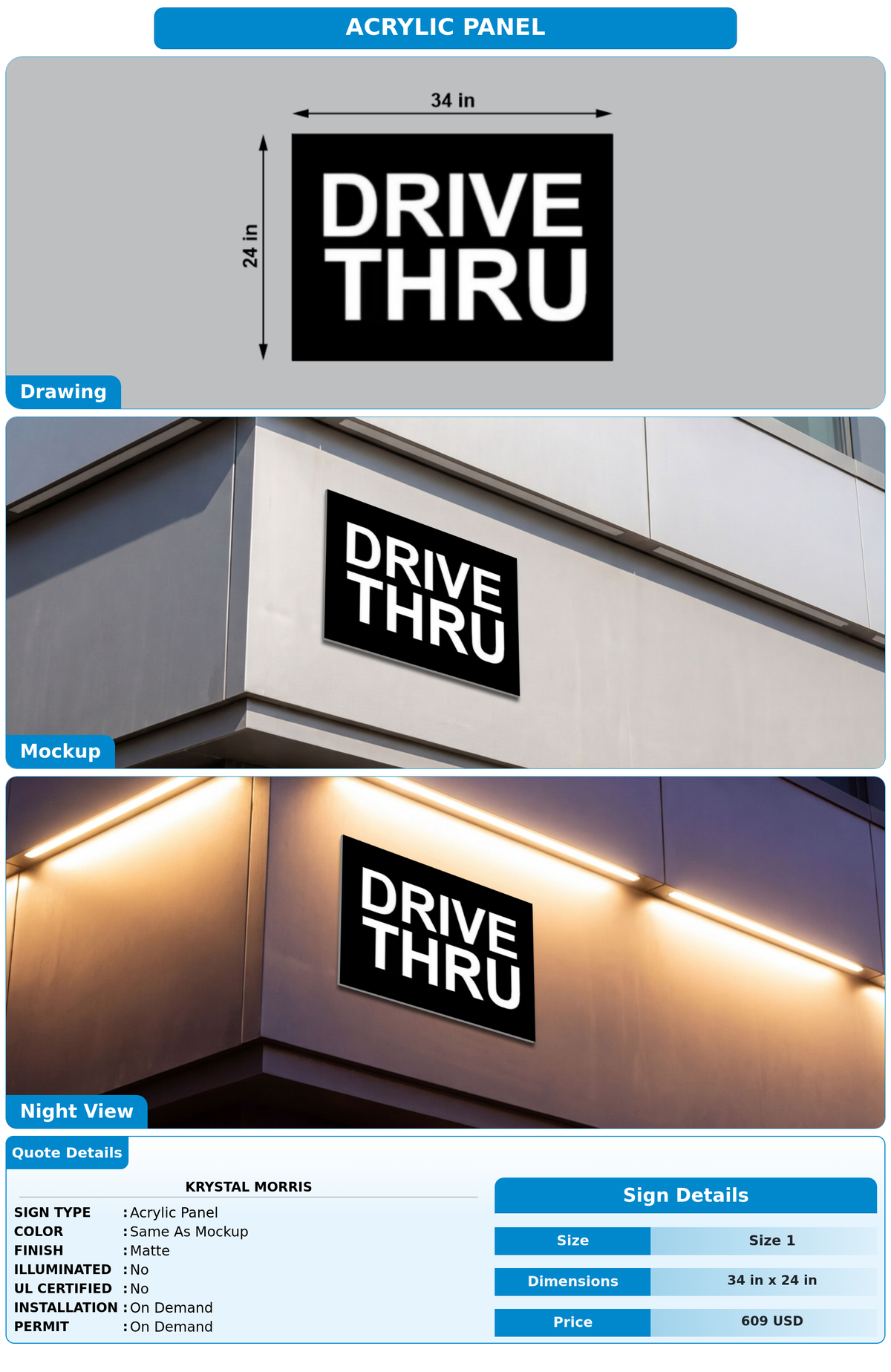 CUSTOM MOCKUP SIGN FOR Krystal Morris