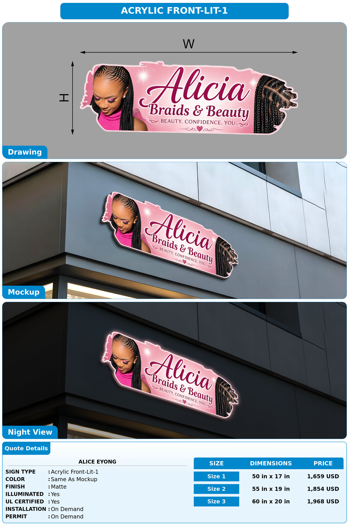 CUSTOM MOCKUP SIGN FOR Alice eyong
