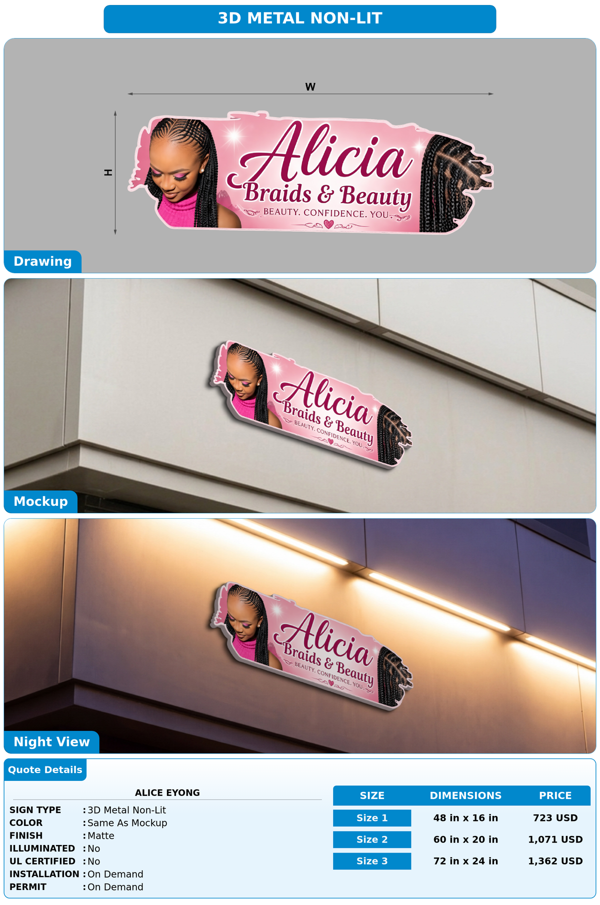 CUSTOM MOCKUP SIGN FOR Alice eyong