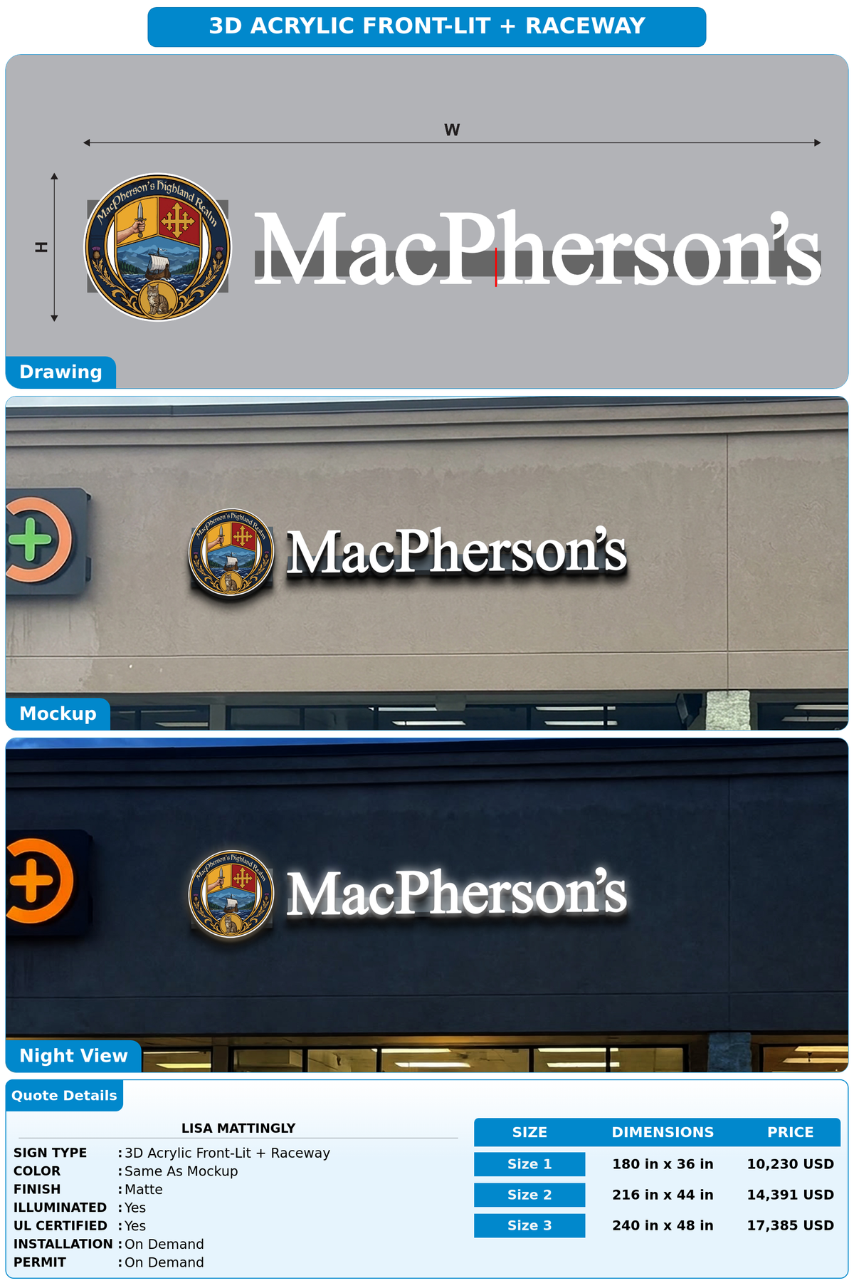 CUSTOM MOCKUP SIGN FOR Lisa Mattingly