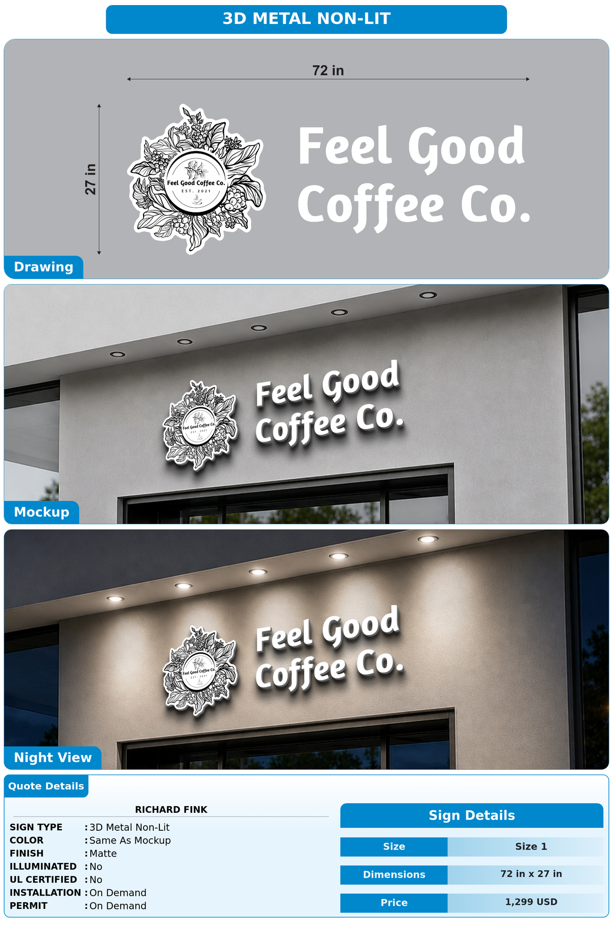 CUSTOM MOCKUP SIGN FOR Richard Fink