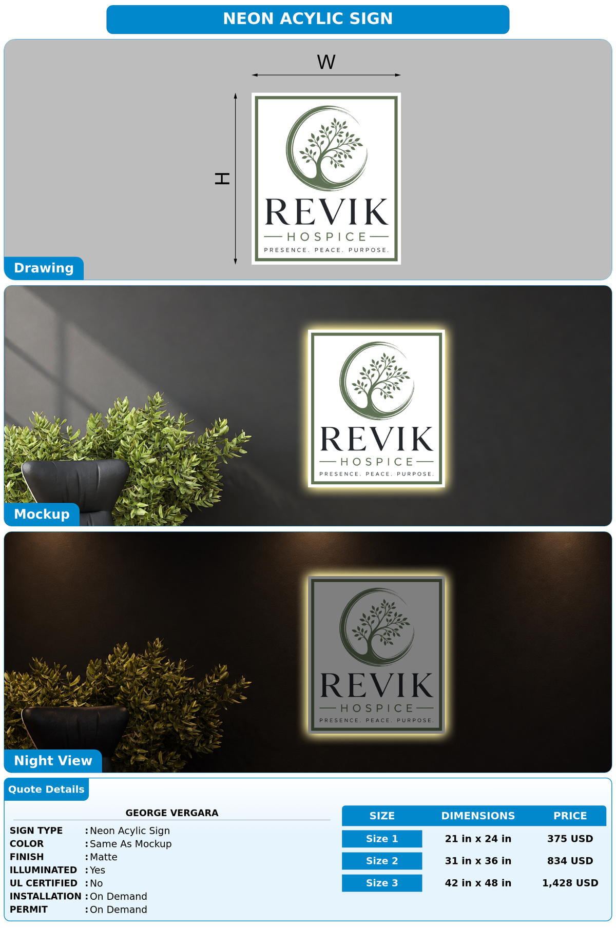 CUSTOM MOCKUP SIGN FOR George vergara