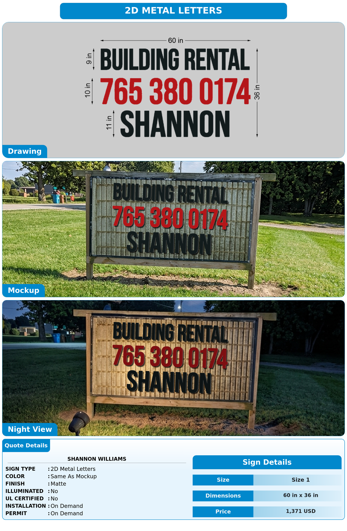 CUSTOM MOCKUP SIGN FOR Shannon Williams