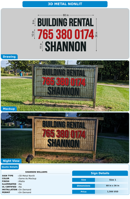 CUSTOM MOCKUP SIGN FOR Shannon Williams