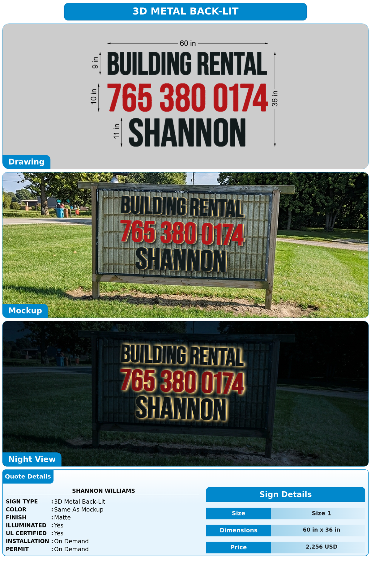 CUSTOM MOCKUP SIGN FOR Shannon Williams