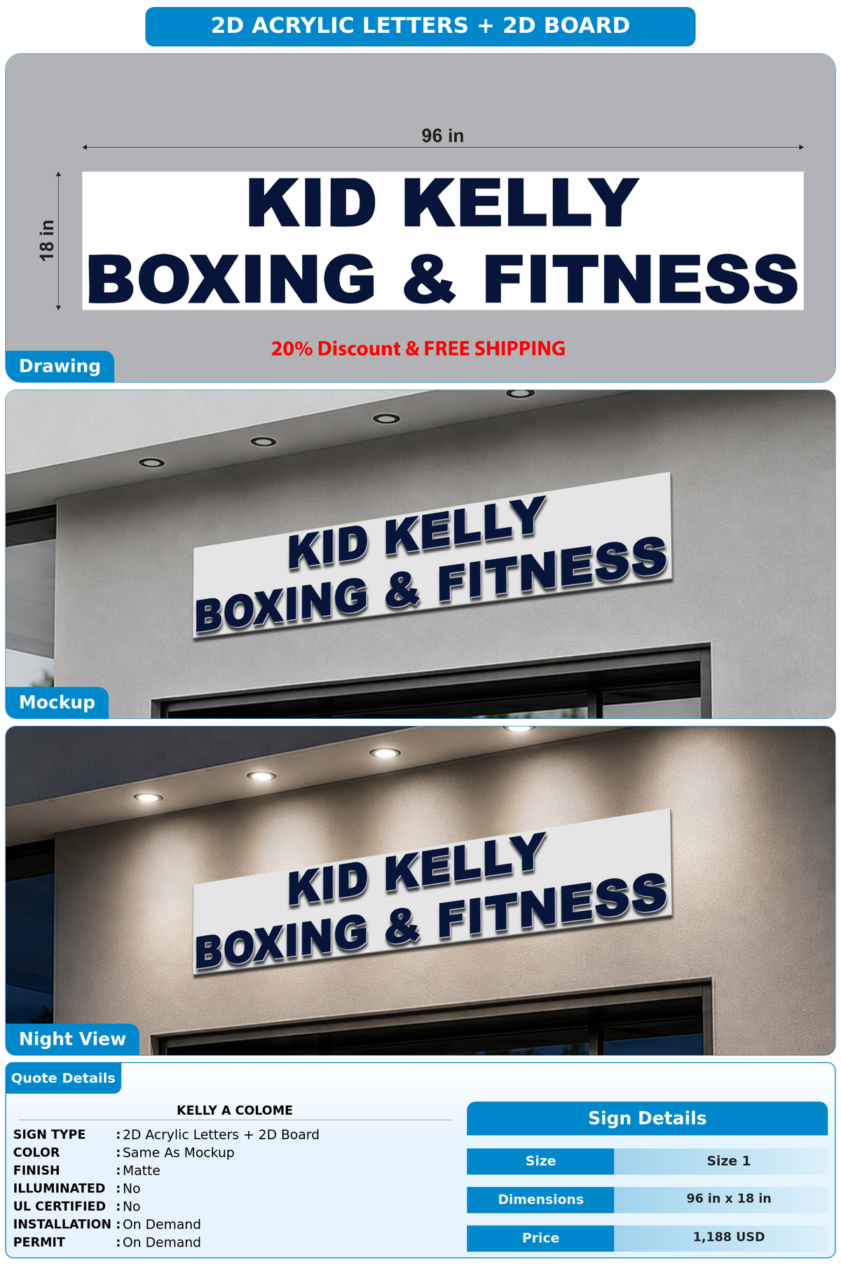 CUSTOM MOCKUP SIGN FOR Kelly A Colome