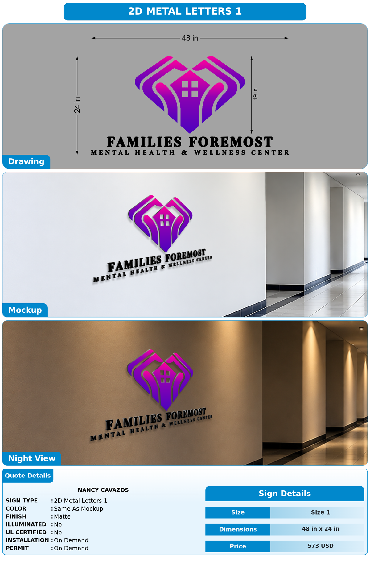 CUSTOM MOCKUP SIGN FOR Nancy Cavazos