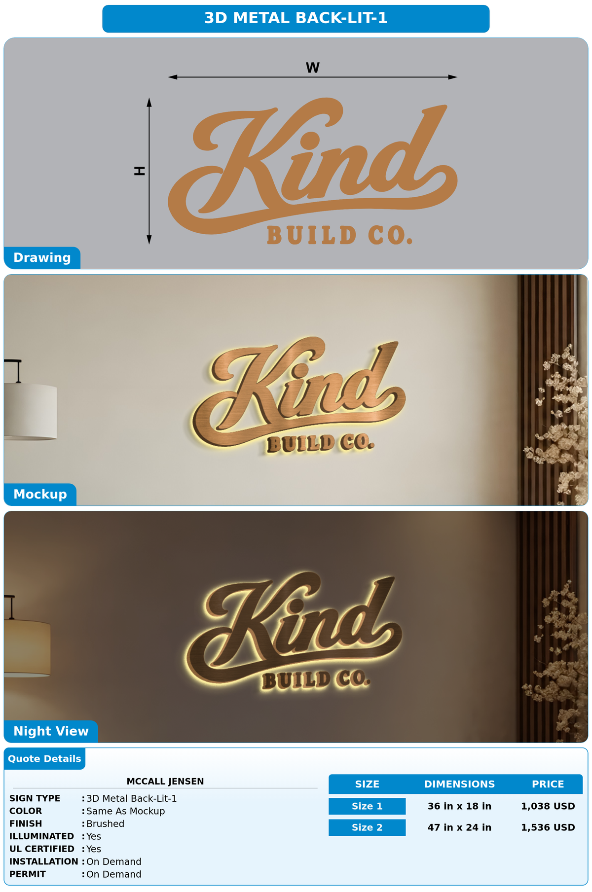 CUSTOM MOCKUP SIGN FOR McCall Jensen