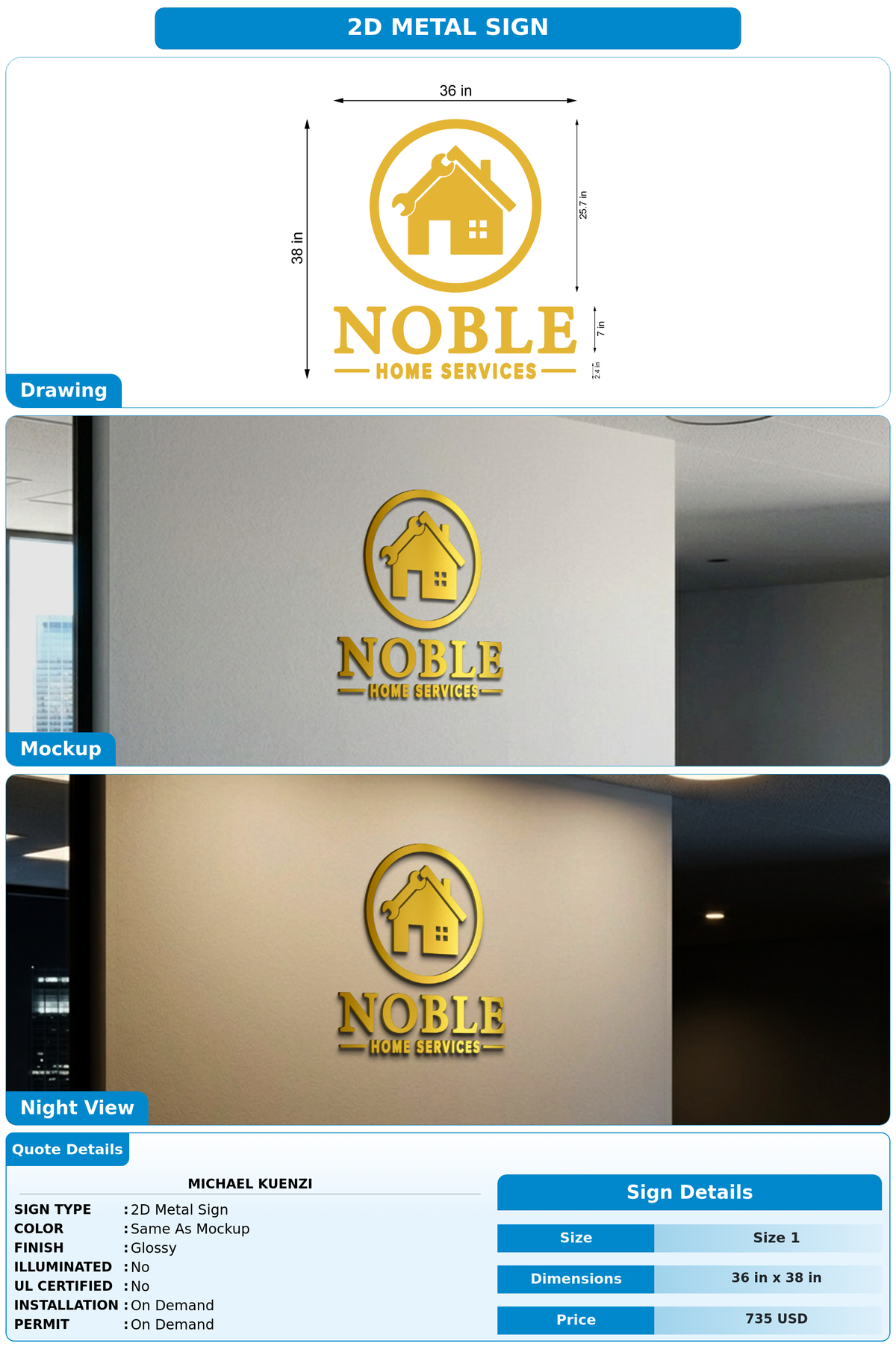 CUSTOM MOCKUP SIGN FOR Michael Kuenzi