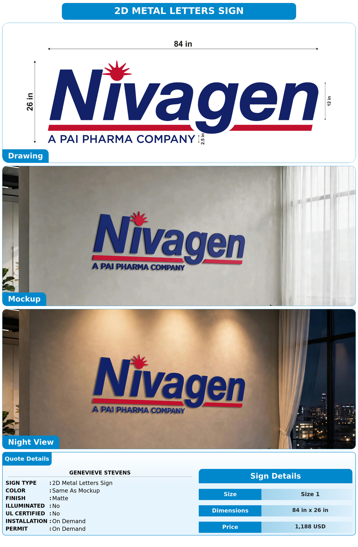 CUSTOM MOCKUP SIGN FOR Genevieve Stevens