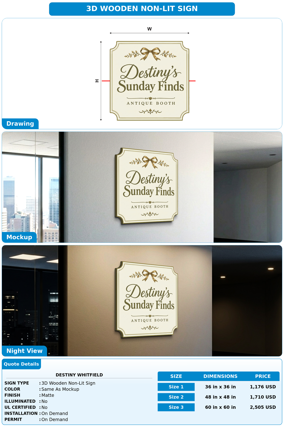 CUSTOM MOCKUP SIGN FOR Destiny Whitfield