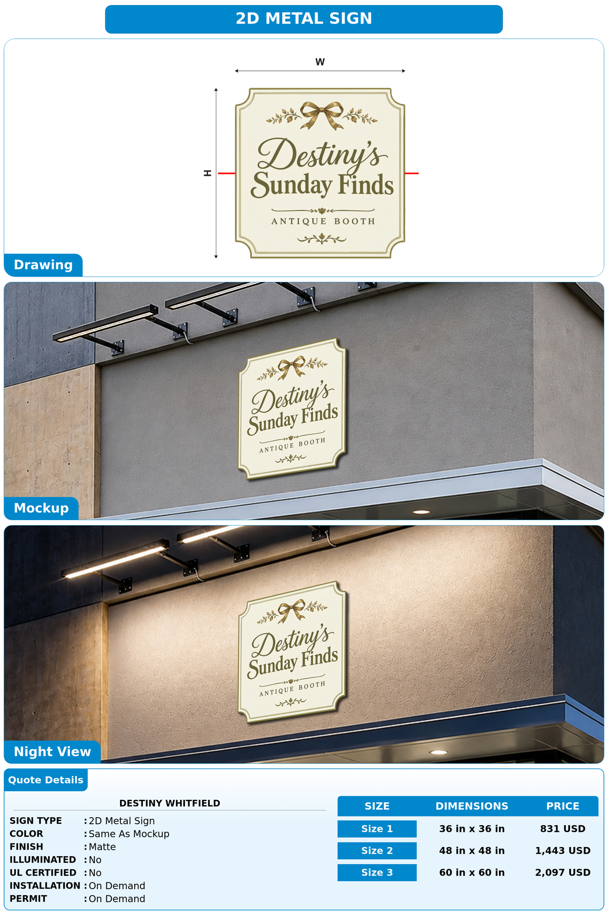 CUSTOM MOCKUP SIGN FOR Destiny Whitfield