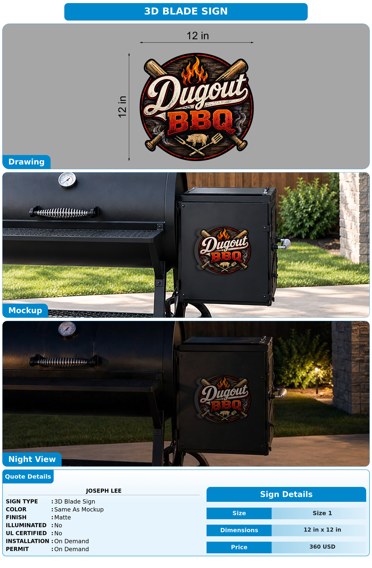 CUSTOM MOCKUP SIGN FOR Joseph Lee