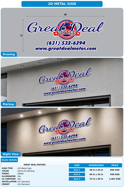 CUSTOM MOCKUP SIGN FOR Great Deal Motors