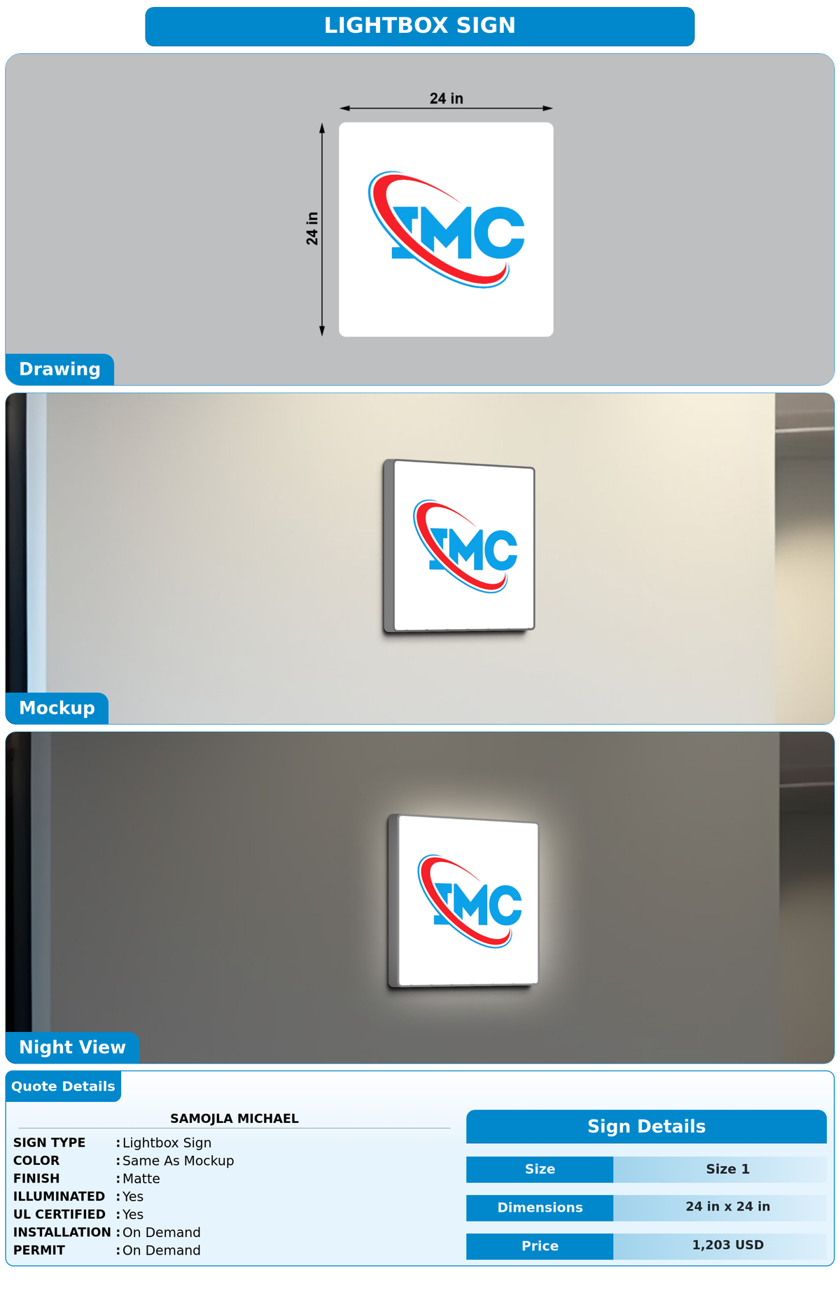CUSTOM MOCKUP SIGN FOR Samojla Michael