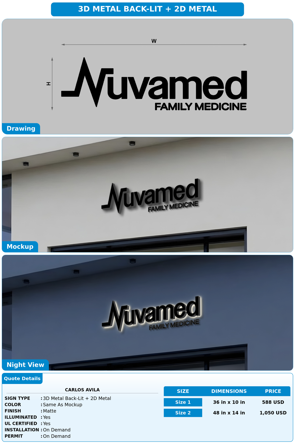 CUSTOM MOCKUP SIGN FOR Carlos avila