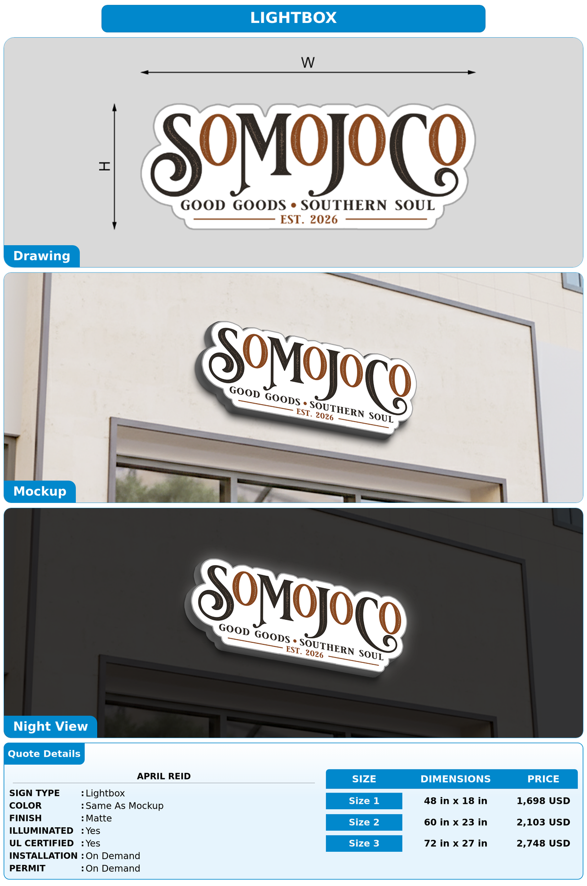 CUSTOM MOCKUP SIGN FOR April Reid