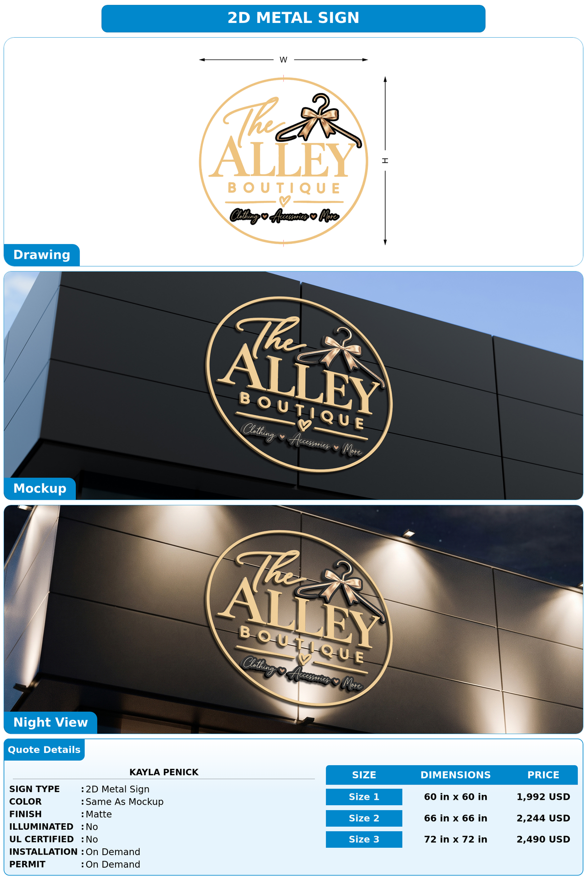 CUSTOM MOCKUP SIGN FOR Kayla Penick