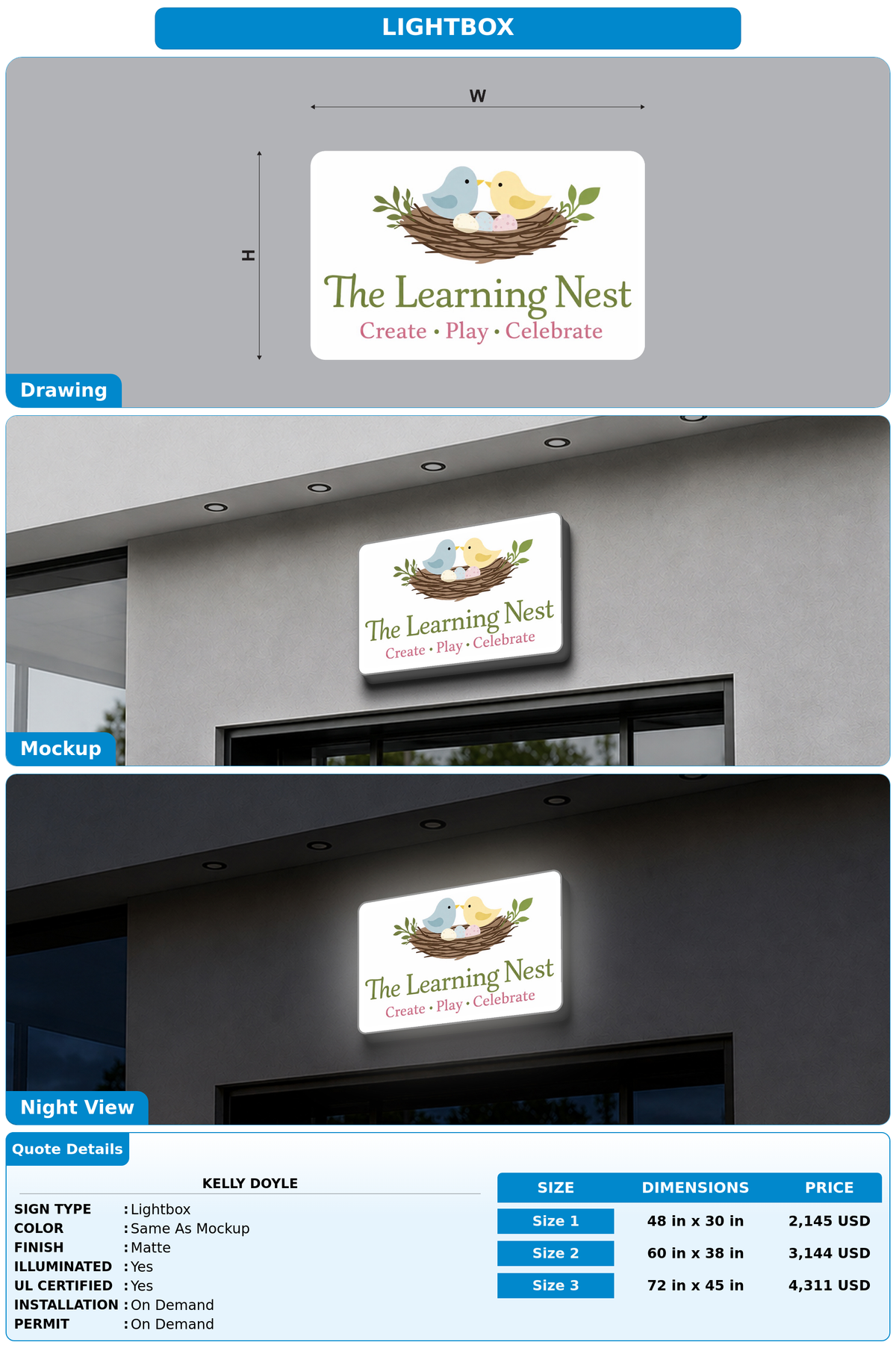 CUSTOM MOCKUP SIGN FOR Kelly Doyle
