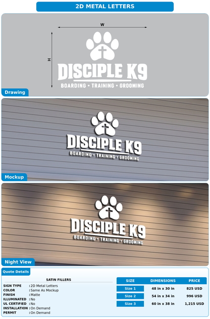 CUSTOM MOCKUP SIGN FOR Satin Fillers