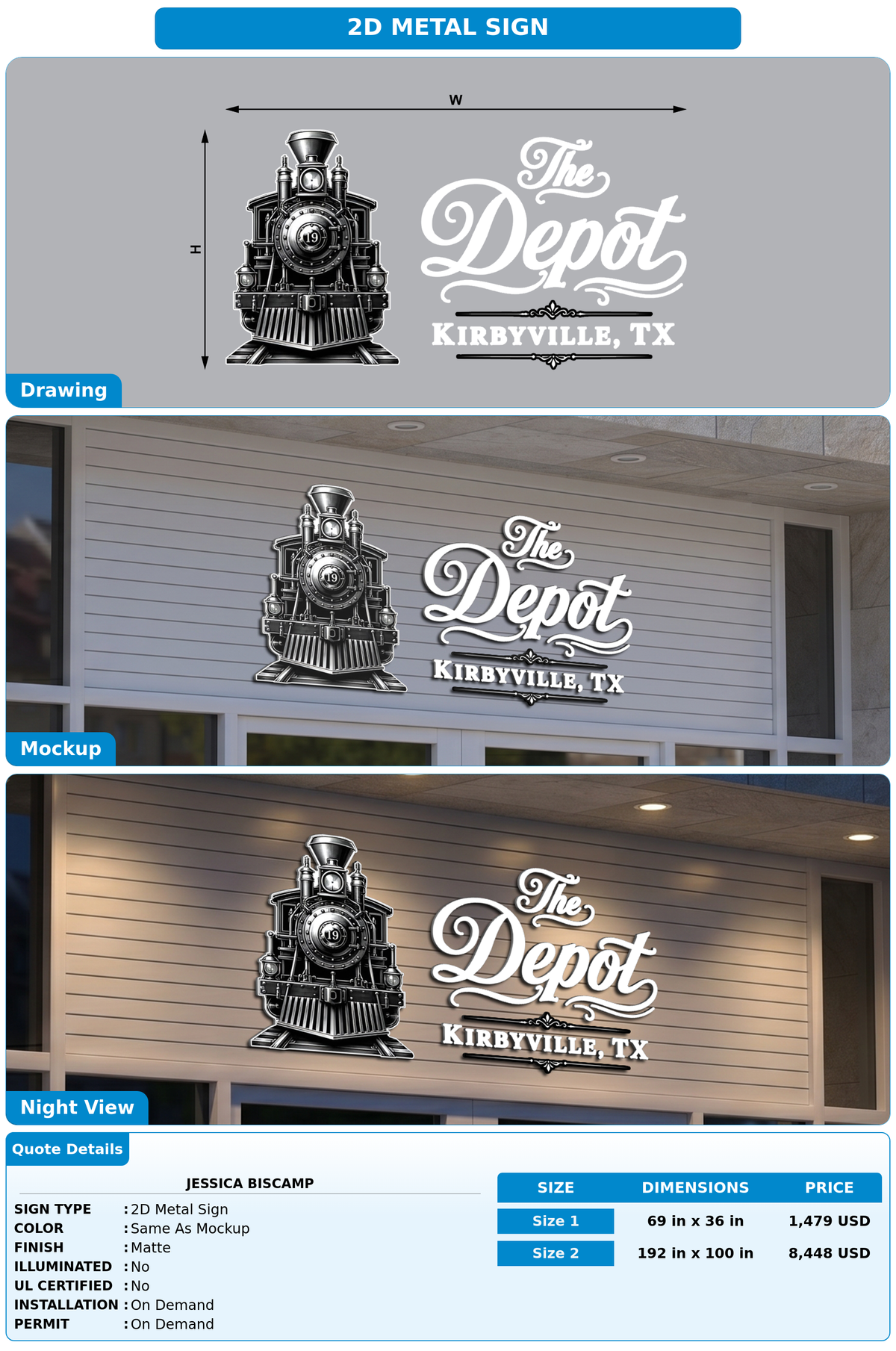 CUSTOM MOCKUP SIGN FOR Jessica Biscamp