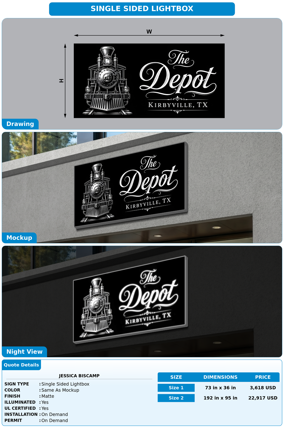 CUSTOM MOCKUP SIGN FOR Jessica Biscamp