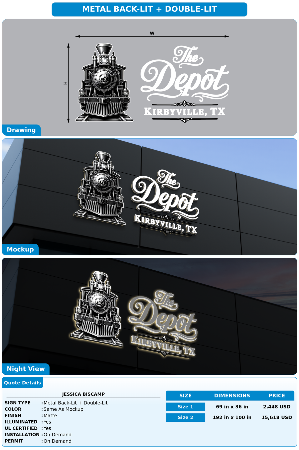 CUSTOM MOCKUP SIGN FOR Jessica Biscamp