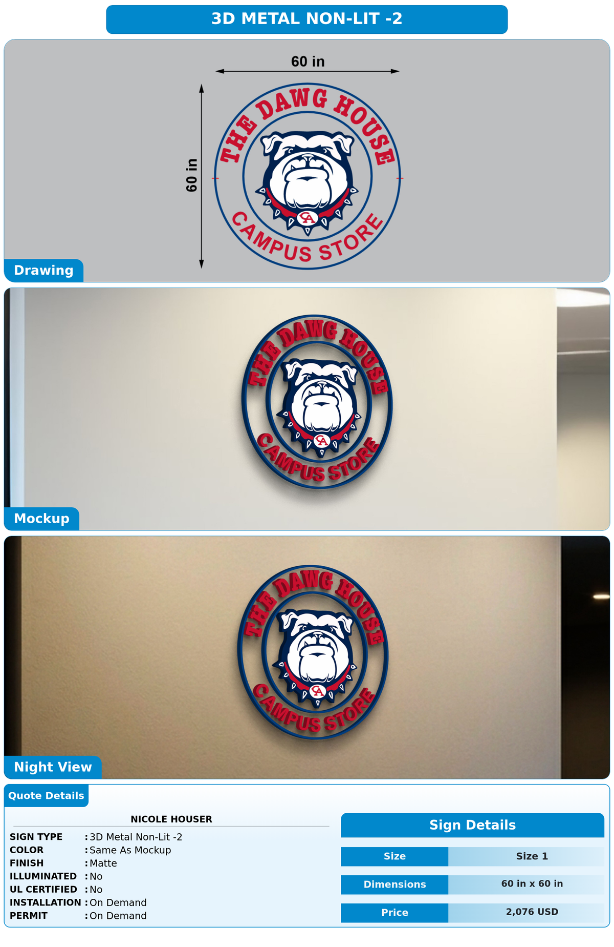 CUSTOM MOCKUP SIGN FOR Nicole Houser