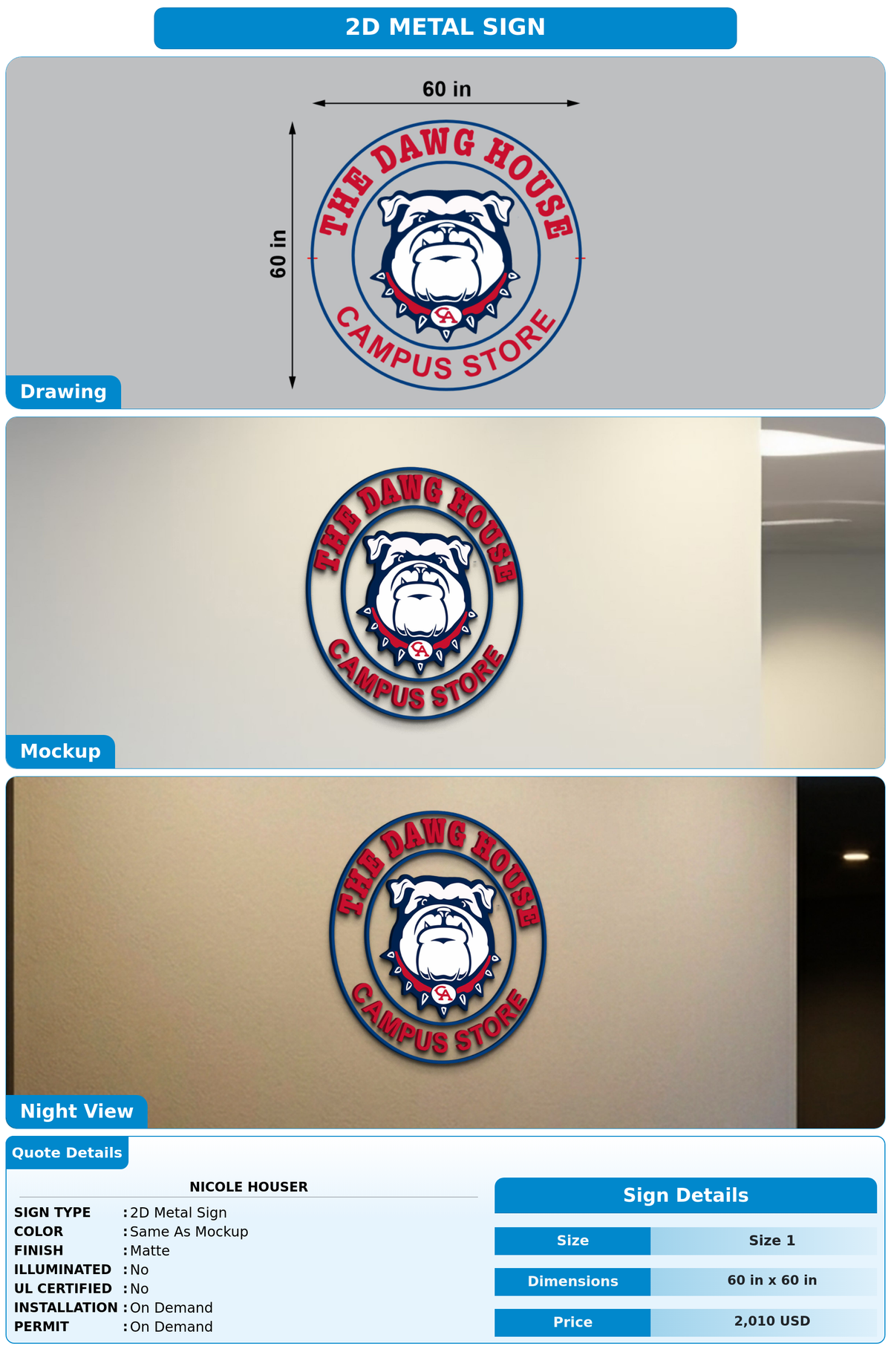 CUSTOM MOCKUP SIGN FOR Nicole Houser