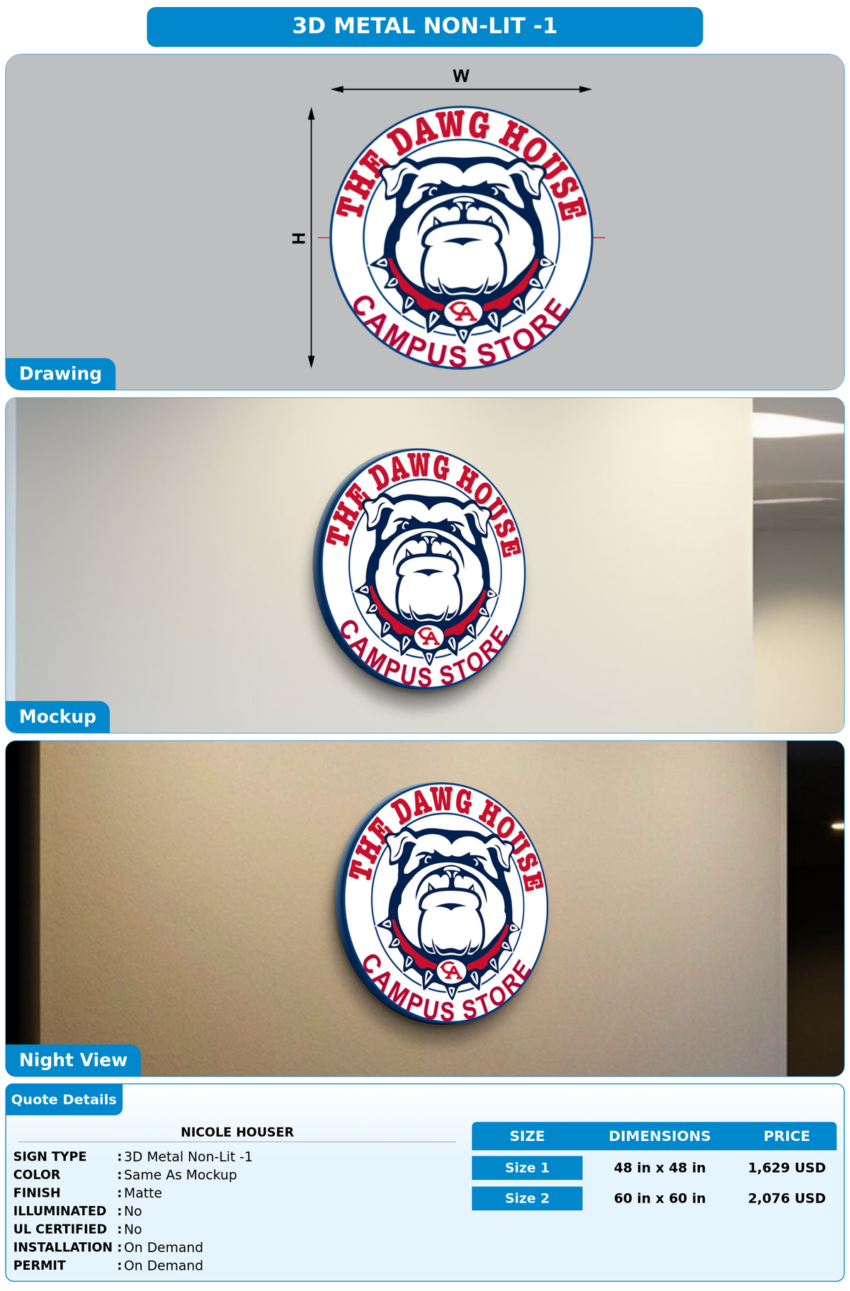 CUSTOM MOCKUP SIGN FOR Nicole Houser