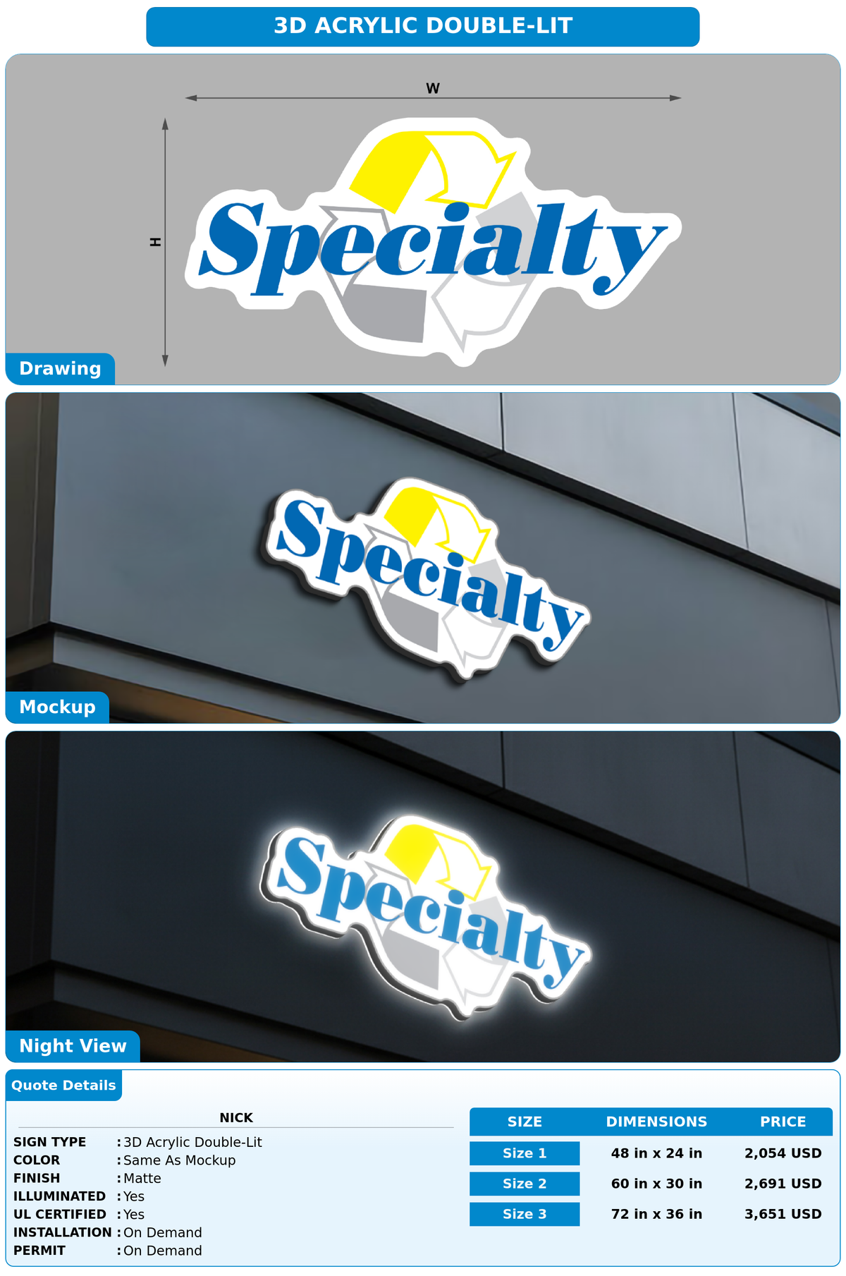 CUSTOM MOCKUP SIGN FOR Nick