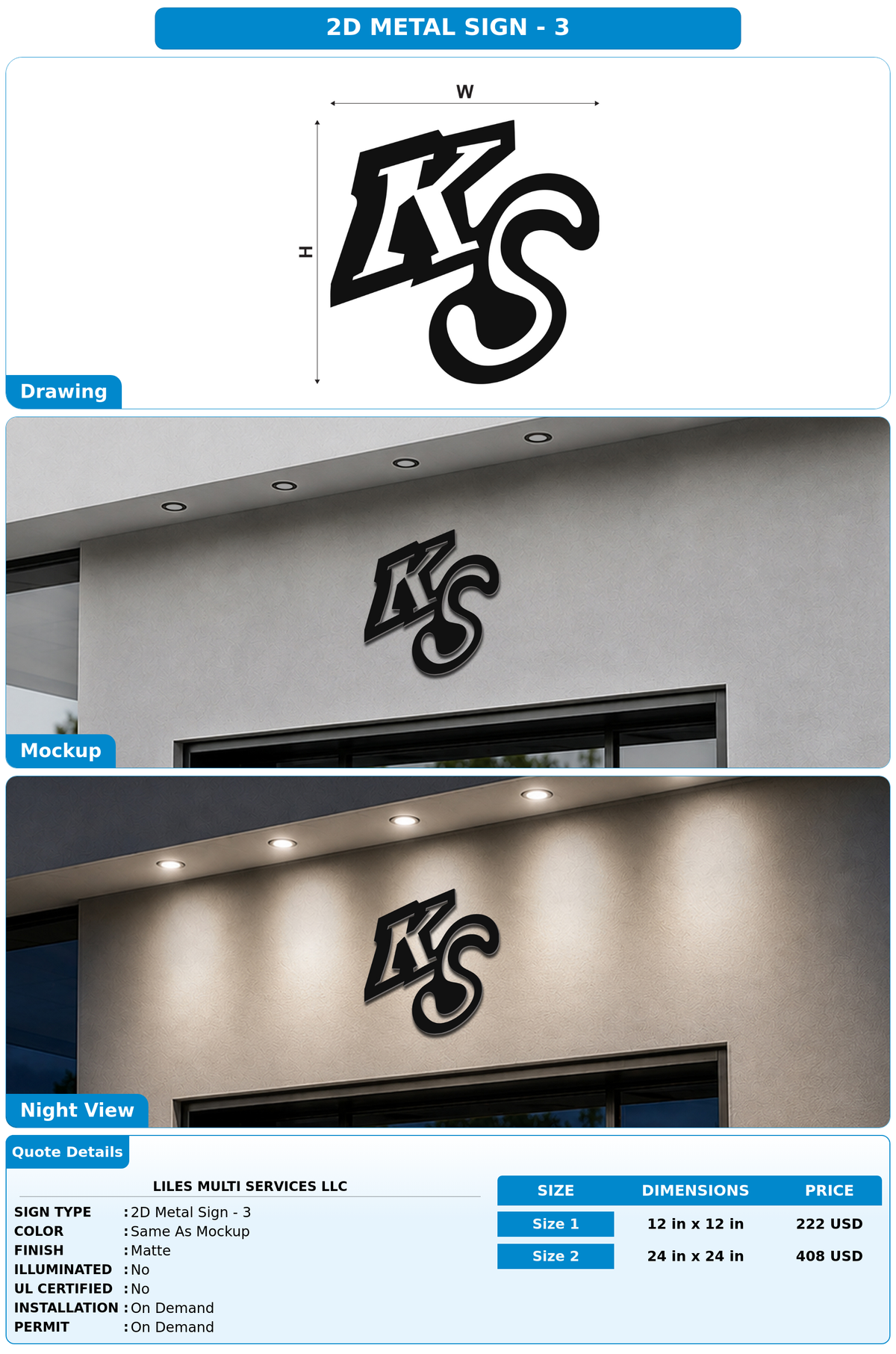 CUSTOM MOCKUP SIGN FOR Liles Multi Services LLC